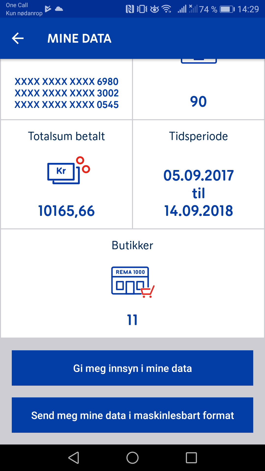 Skjermdump fra Rema 1000 sin Æ-app som viser hvordan man kan be om opplysninger